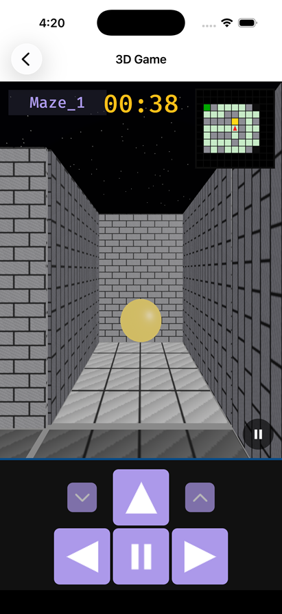 Maze MAUI app on iOS — 3D game