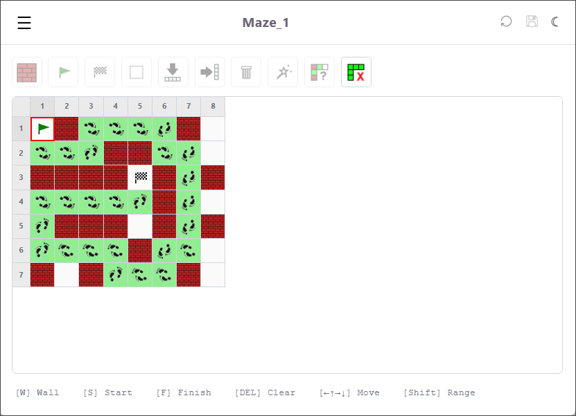 Maze React.js app — solved maze